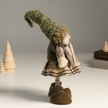 Interior doll "Kikimorka in a green outfit in a cap" 32 cm-1