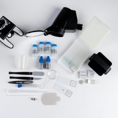 Microscope "Practice", multiplicity of 1200, 600, 300, in the case, with props-1