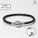 The basis for the bracelet is "bead", the color is black in silver, 16 size