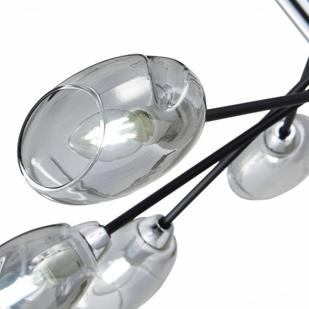 Ceiling EVOLUCE lamp. Sle155512-08. Gloa. 8x40 watts, E14, 84x84x22 cm, black color, chrome-11