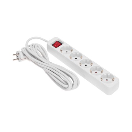 Extension cord Standard 5 nests, 5m, 3x1.0mm², s/h, with a switch, white rexant-1