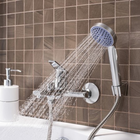 Bath mixer "RMS" SL132-009E, pour 95 mm, shower set, zinc, chromium-3