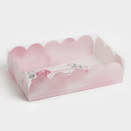 Box for confectionery products with PVC “The best” lid, 20 x 30 x 8 cm-1