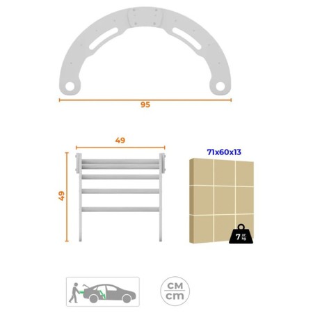 Arc-rocking with a mattress, 49x95 cm-3
