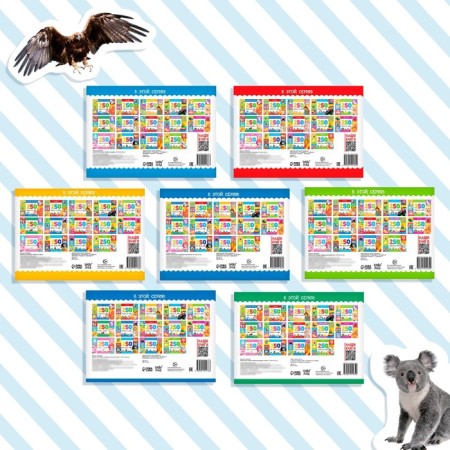 250 stickers set "Animals", 7 pcs. 8 p.-5