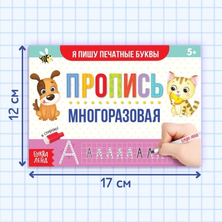A reusable book with the marker “Write and Style. I write printed letters ”, 12 p.-1