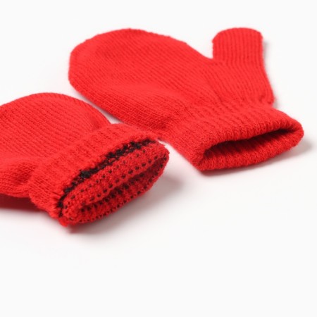 Baby mittens minku, red color, 12 cm-2