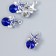 Decor for creativity metal, rhinestones "Sea star with pebbles" Blue 1.8x1 cm