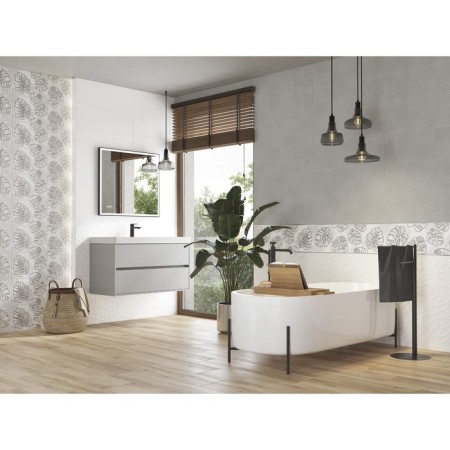 Wall insert glory leaves white 25x75-1