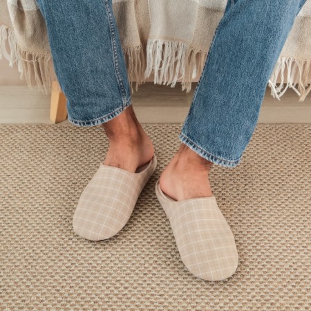 Male slippers, size 44-45, beige color-3