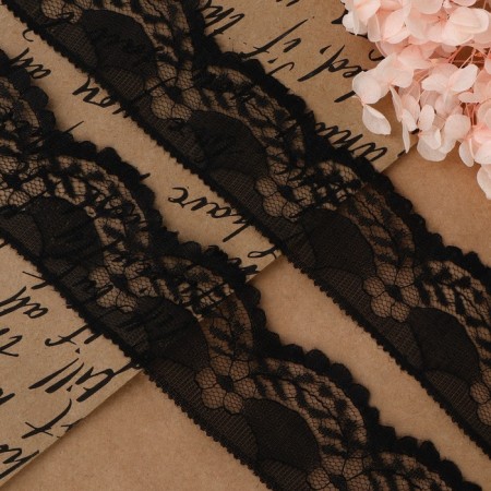 Capricon lace, 40 mm × 10 ± 1 m, black color-1