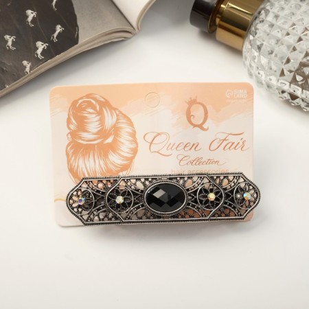 Hair hairpin "Grace" Web Stones, 9 cm, silver-2