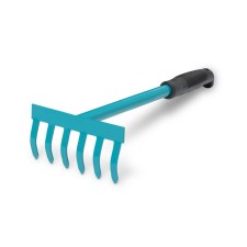 Small straight rakes, 6 teeth, length 38 cm, metal, metal handle