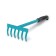 Small straight rakes, 6 teeth, length 38 cm, metal, metal handle