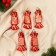 Christmas tree decoration "Sweets Geometry" (set of 5 pcs) 1.5x7 cm, red