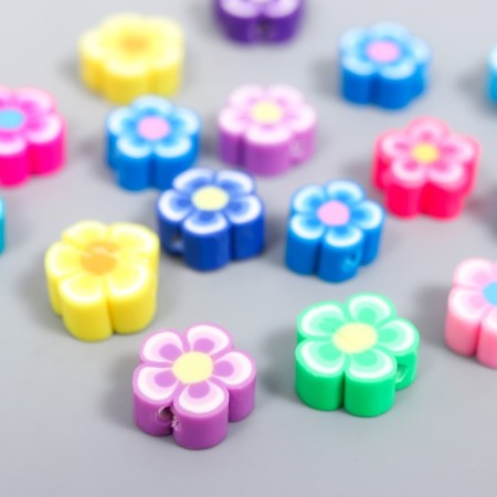 Beads for the creativity of PVC "Colorful flowers" set 20 pcs 1x1x1 cm-1