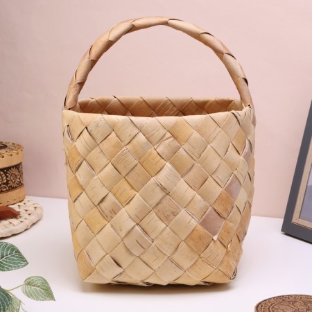 Alyonka basket, wicker, medium, 22x22x19/28 cm, birch bark-1