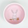 Ceramic bowl for rabbits 200 ml 10 x 3.7 cm, pink/white
