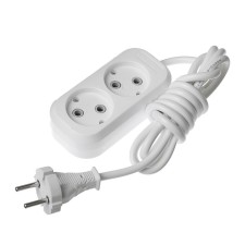 Extension cordBuy, 2 outlets, 2 m, 10 A, 2200 W, PVS 2x1 mm2, without salary, white