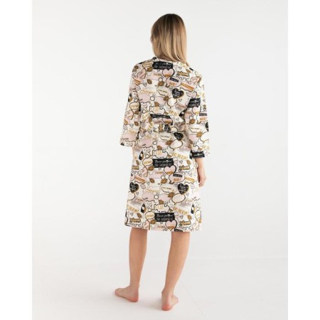 Women's bathrobe Ethel "Gchay" sleeve 3/4, size 46-48, waffle 200g/m2, 100% cotton-4