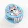 Hair crab, hairpin "cat", blue color, 5 x 5 x 3.5 cm