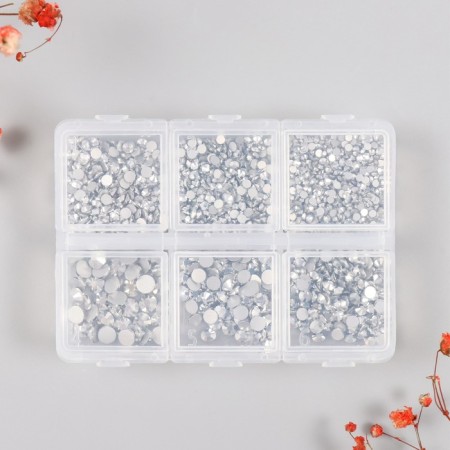 Decor for creativity Glass "Rhinest. Silver" d = 2-4.8 mm nr 1188 pcs 6x8x1.5 cm-4
