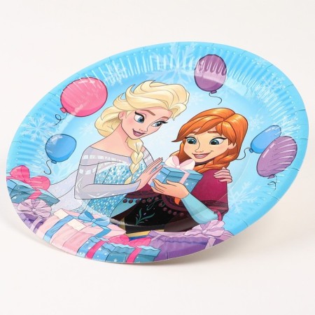 Paper plate "Happy Birthday!", 23 cm, cold heart-3