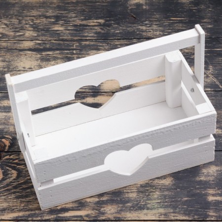 Wooden Kashpo 24.5 × 13.5 × 9 cm "Toroska light" rheck, heart, white give beautifully-1