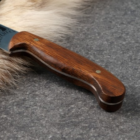 Caucasian knife, tourist "liver" with scabbard, steel - 40x13, waxed nut, 14 cm-1