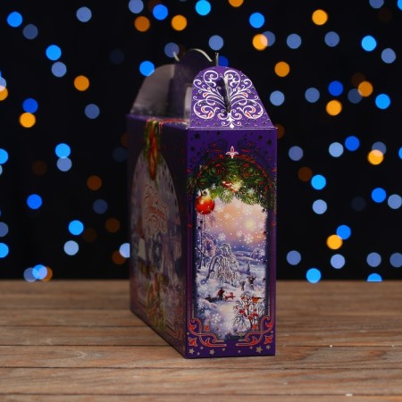 Gift box "Winter expanses", purple, 26 x 7 x 23 cm-2