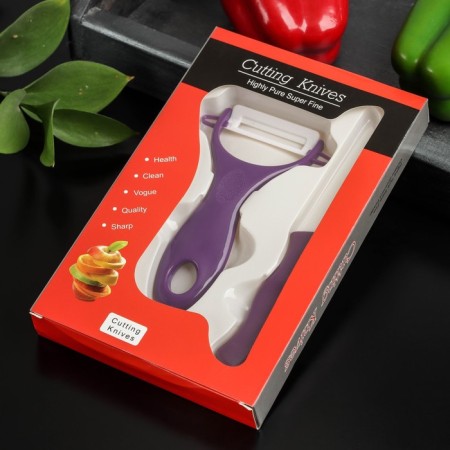 Kit kitchen shade, 2 items: knife 7 cm, vegetable cleaner color mix-7