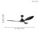 Ceiling fan with Antibes lamp, 18W, LED, 4000K, steel, black mat, acrylic