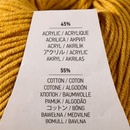 Yarn "Jeans" 55% cotton, 45% acrylic 160m/50g (84 saffron)-3