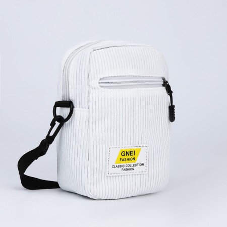 Youth bag with a zipper, white color-1