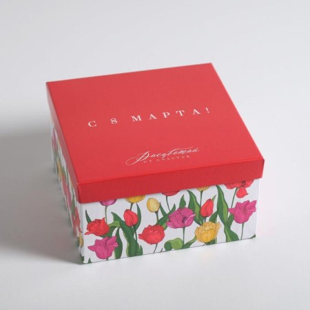 A set of boxes 3 in 1, gift packaging, “March 8”, 18 x 18 x 10–22 x 22 x 12 cm-4
