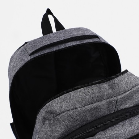 A backpack with a zipper, 2 external pockets, color gray color-5
