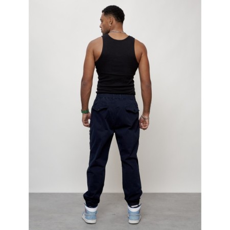 Cargo jeans men, size 48, dark blue color-11