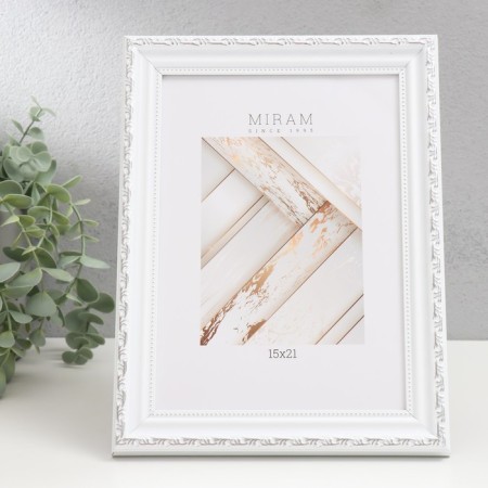 Photo frame Plastic "Mira" 15x21 cm, (plastic screen), white-1