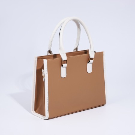 Bag Women's Tout with zipper, brown color-3