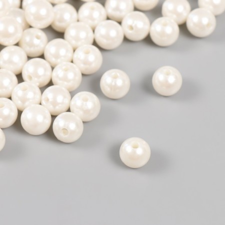Set of beads "pearls" d 10 mm, 250 gr, white-1