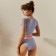 Separate Minaku women's swimsuit with closed shoulders, blue color, size 46