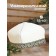 Bath cap "Sunny", white with a blue finishing ribbon
