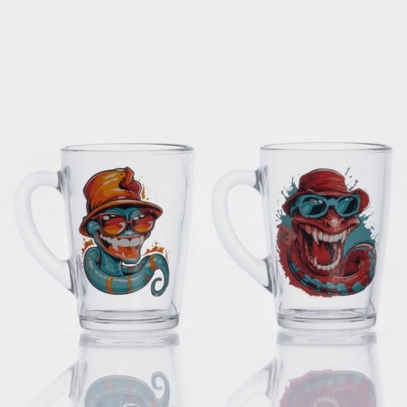 New Year's glass mug for tea "Symbol of the year 2025", 300 ml-3