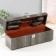 Casket wood, leatherette under the bottle "Gray snake" 5 items 35.5x15x11.5 cm