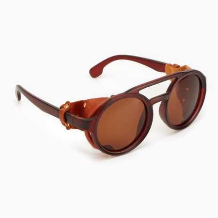 Sunny glasses, UV 400, leather curtains, pipe 14.1 cm, width 12.1 cm, lens 5.2 x 5 cm-1