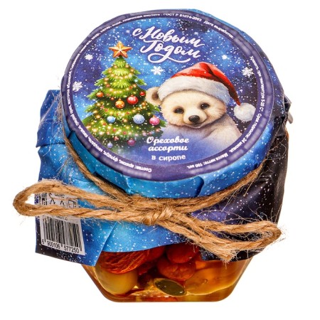 Walnut assorted "Happy New Year!" in pine syrup, 100 ml