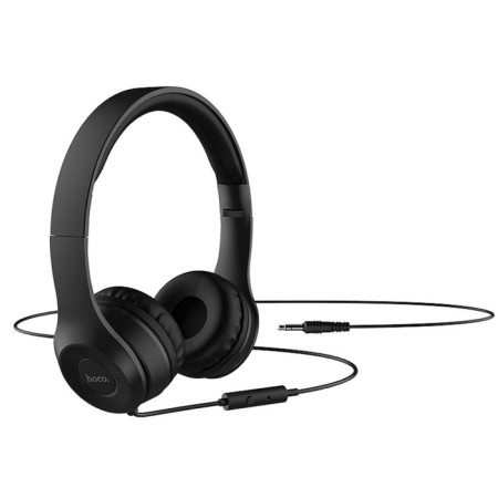 Hoco W21 headphones, wired, invoices, with a microphone, jack 3.5 mm, 1.2 m, black-2