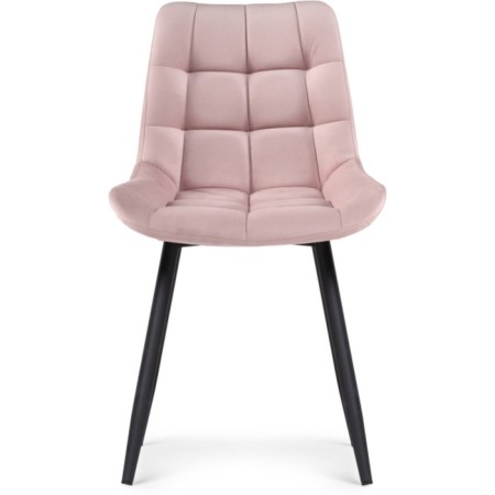 Chalsey Metal Carcass chair 1 metal/velor, black/pink 50x60x80 cm-1