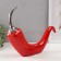 Souvenir ceramics "pepper" red with silver 5.5x26.5x20 cm