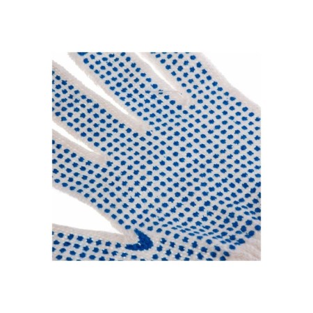 Workers, x/b gloves, knitting class 10, with PVC dots, white-3